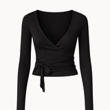 Ballet Wrap Bluse - Sort - ByStenholt.dk