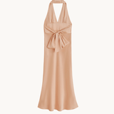 Bella Halterneck Kjole - Fersken - ByStenholt.dk