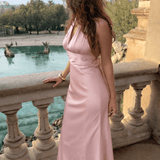 Bella Halterneck Kjole - Lyserød - ByStenholt.dk