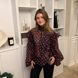 Belle Polka Skjorte - Bordeaux - ByStenholt.dk