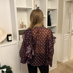 Belle Polka Skjorte - Bordeaux - ByStenholt.dk