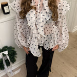 Belle Polka Skjorte - Hvid - ByStenholt.dk