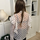 Belle Polka Skjorte - Hvid - ByStenholt.dk