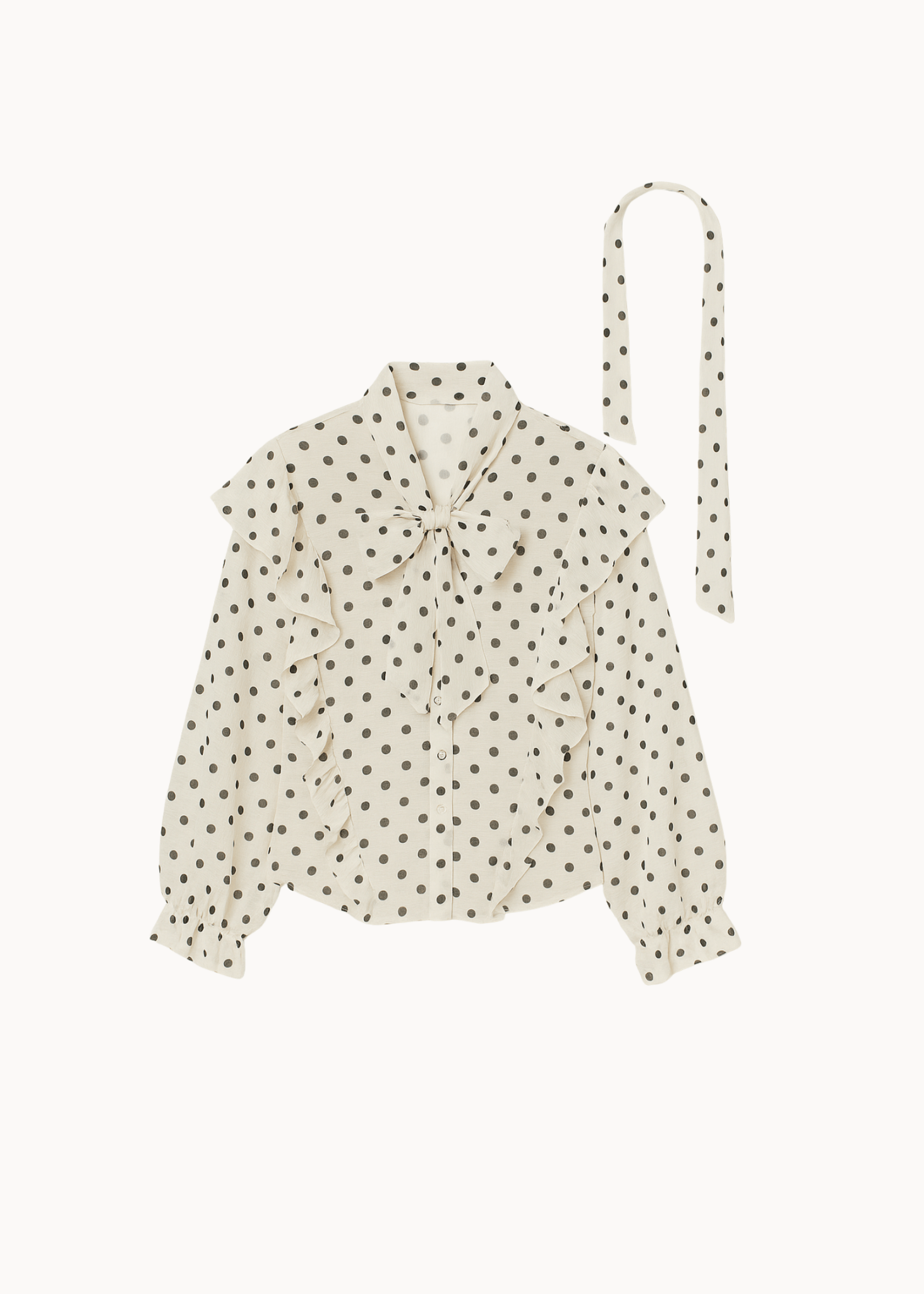 Belle Polka Skjorte - Hvid - ByStenholt.dk