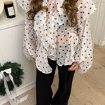 Belle Polka Skjorte - Hvid - ByStenholt.dk