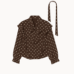 Belle Polka Skjorte - Mørkebrun - ByStenholt.dk