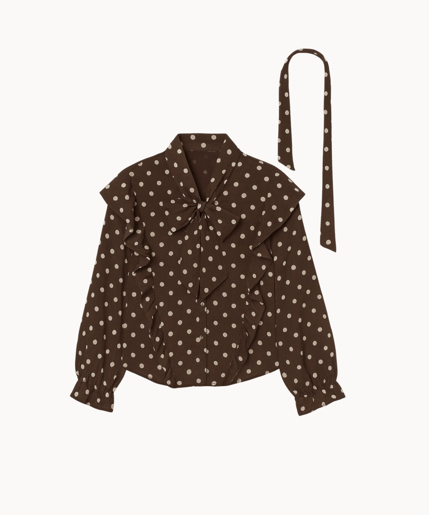 Belle Polka Skjorte - Mørkebrun - ByStenholt.dk