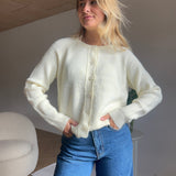 Cardigan Strik - Creme - ByStenholt.dk