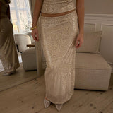 Celeste Maxi Paillet Nederdel - Sart Lyserød - ByStenholt.dk