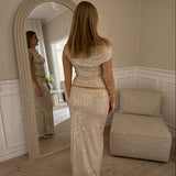 Celeste Maxi Paillet Nederdel - Sart Lyserød - ByStenholt.dk