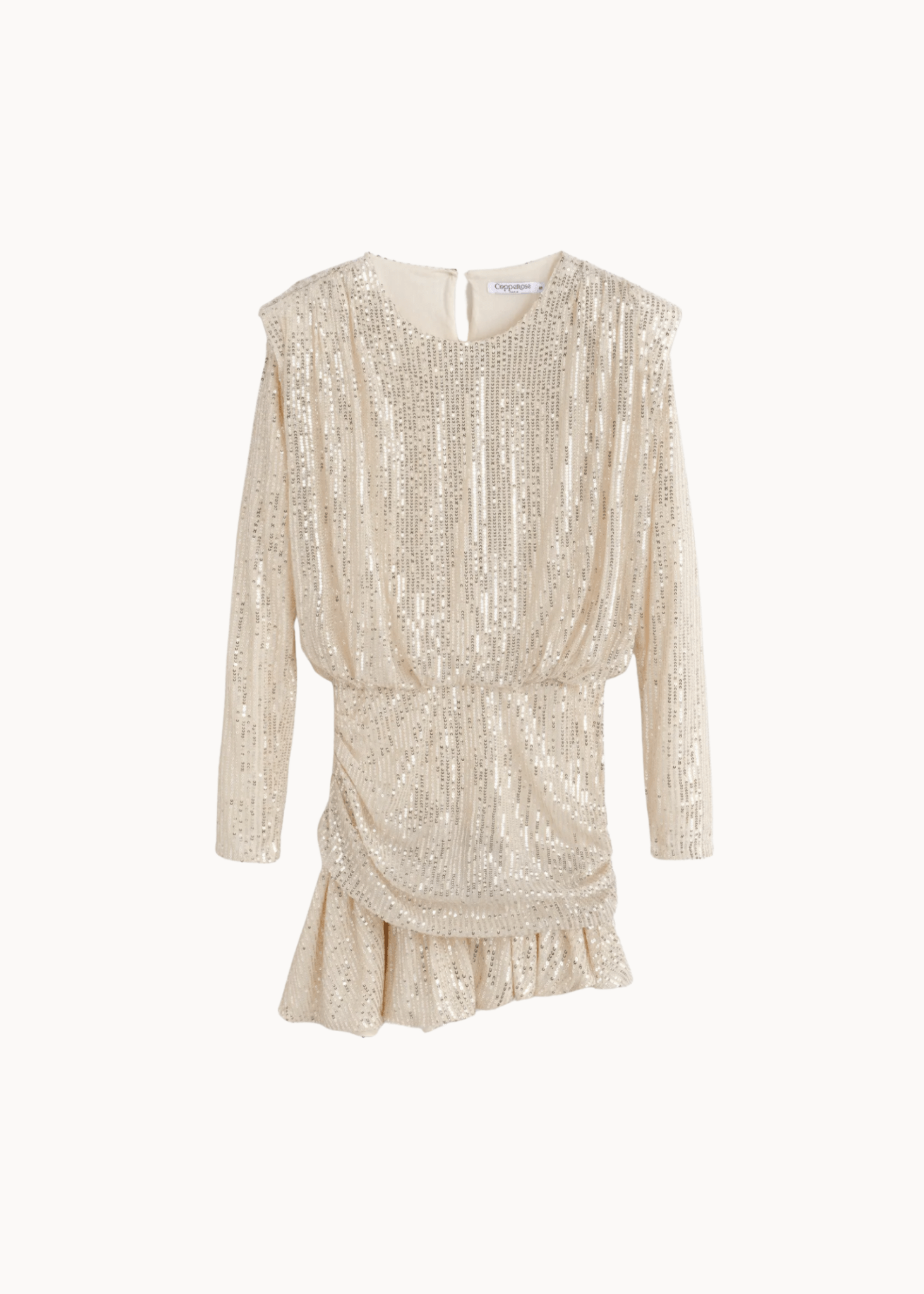 Celina Paillet Mini Kjole - Creme - ByStenholt.dk