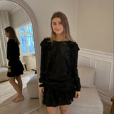 Celina Paillet Mini Kjole - Sort - ByStenholt.dk