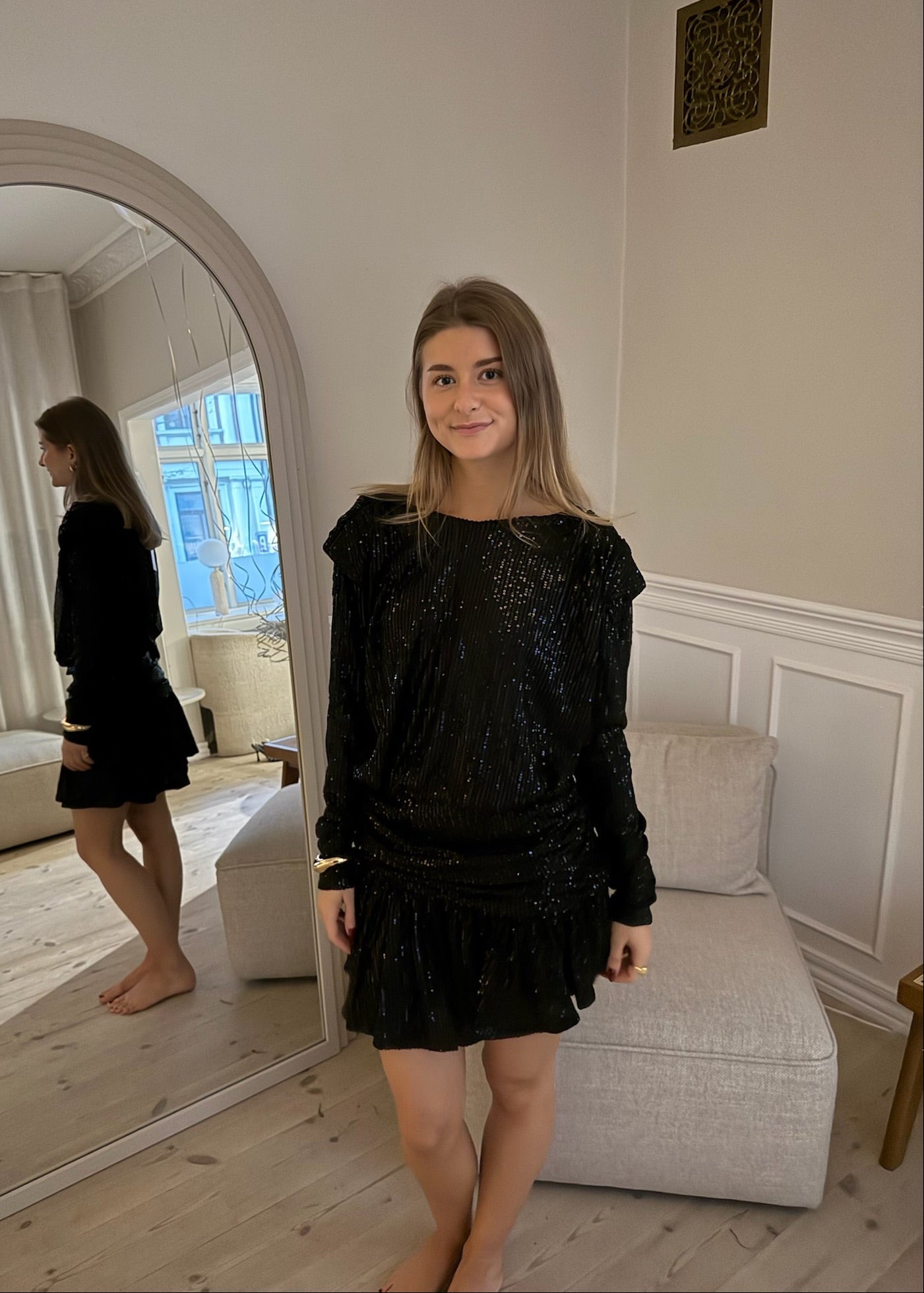 Celina Paillet Mini Kjole - Sort - ByStenholt.dk