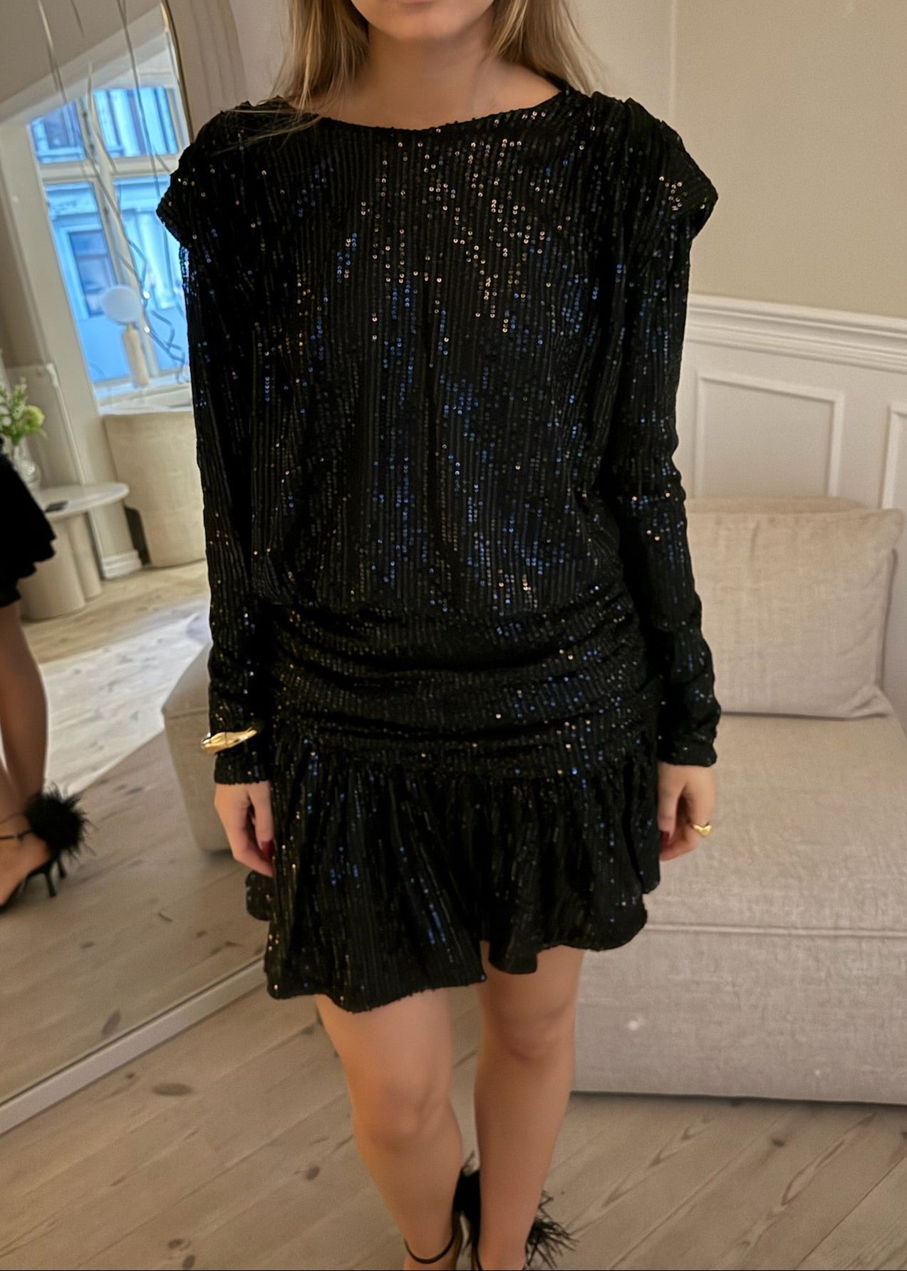 Celina Paillet Mini Kjole - Sort - ByStenholt.dk