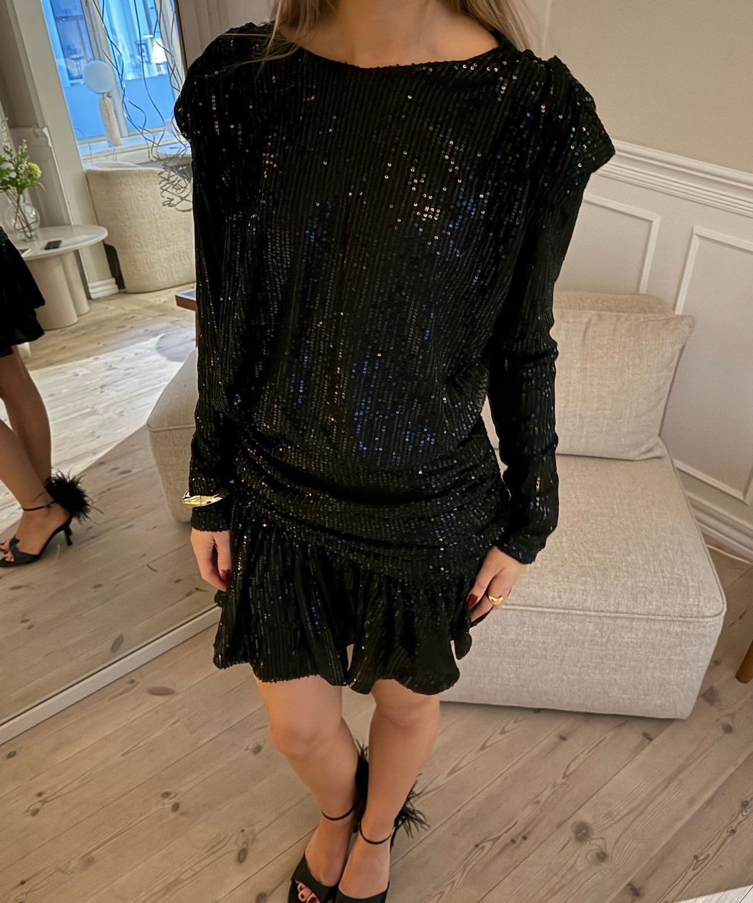 Celina Paillet Mini Kjole - Sort - ByStenholt.dk