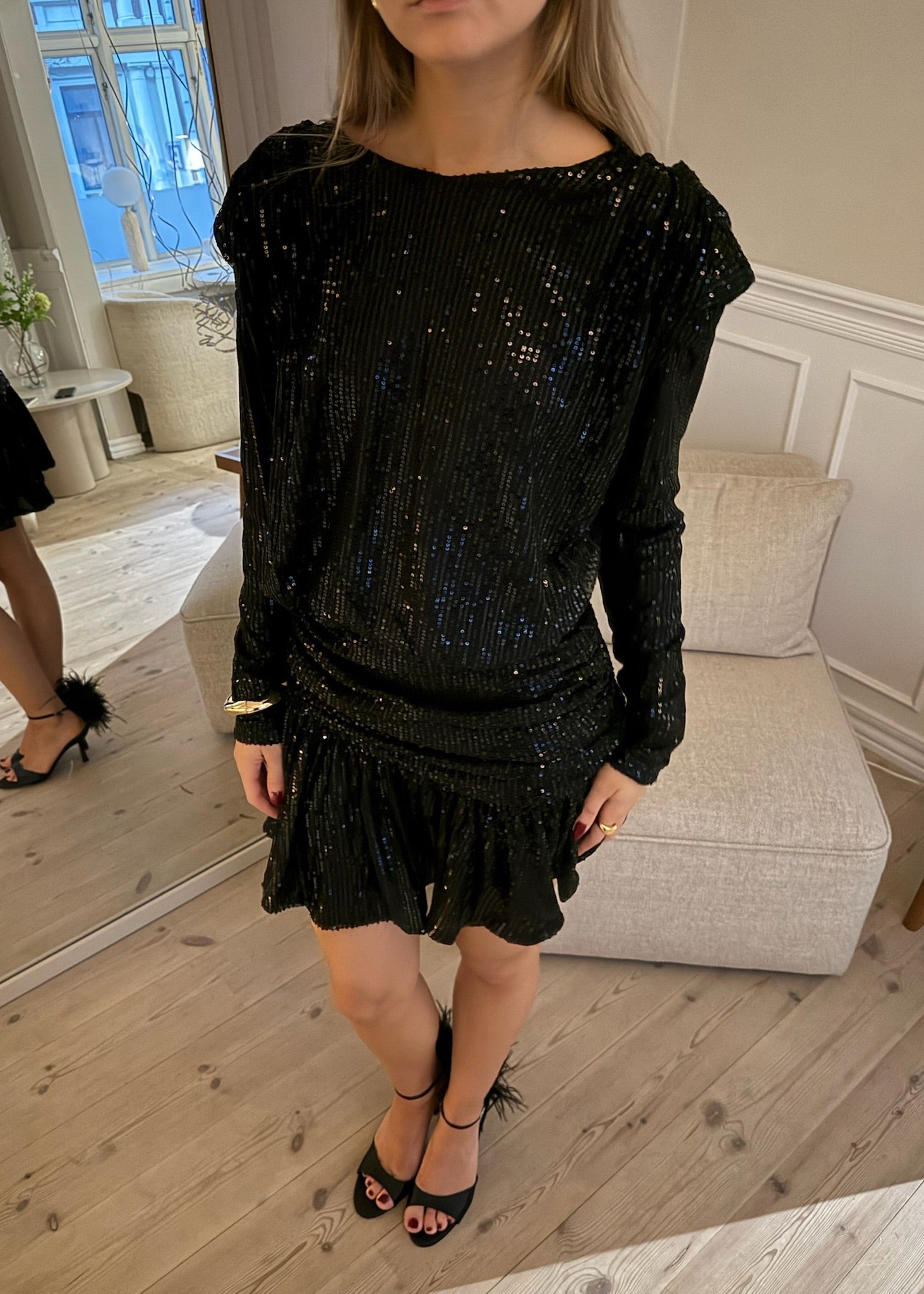 Celina Paillet Mini Kjole - Sort - ByStenholt.dk