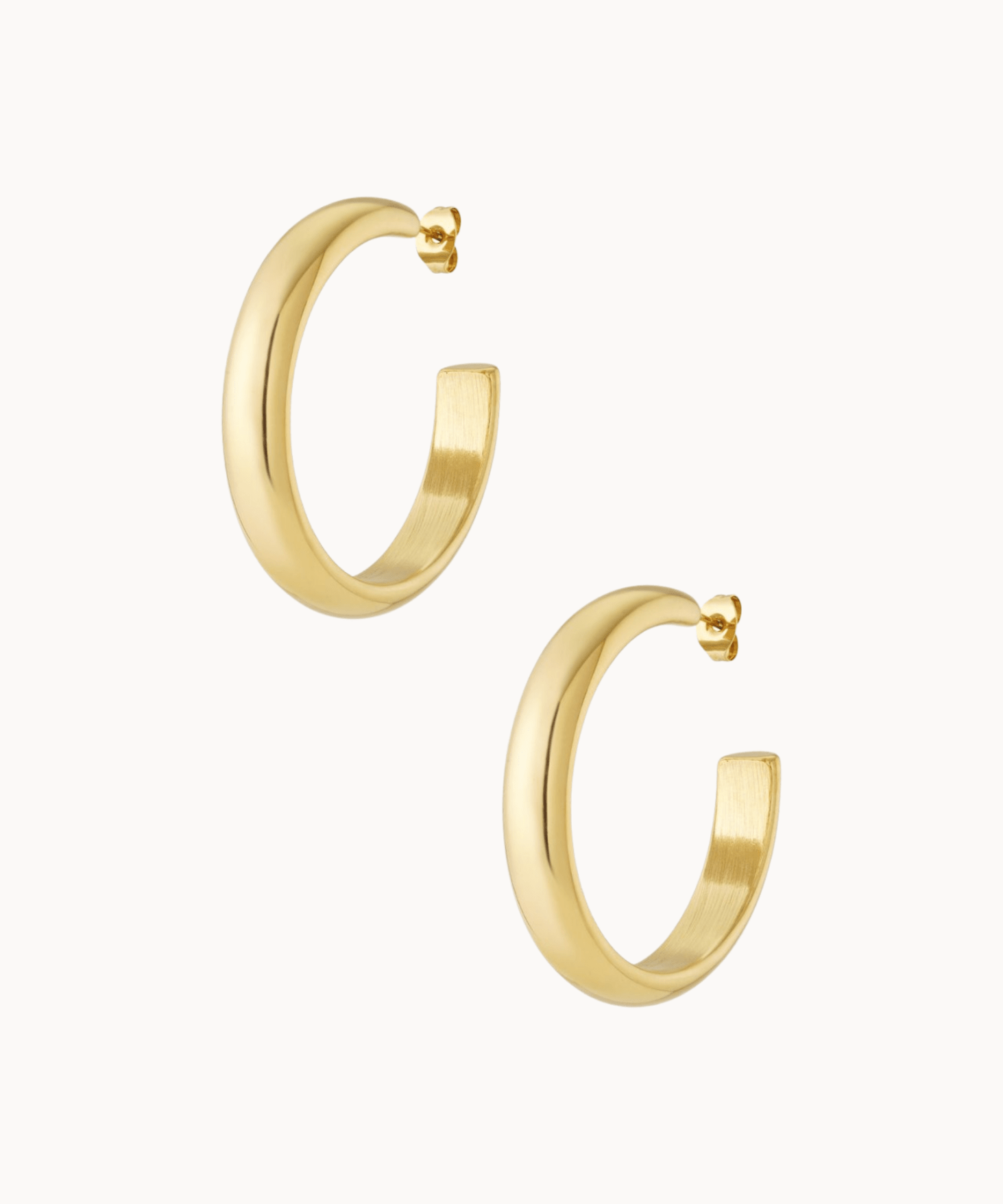 Chunky Hoop Øreringe - Guldbelagt - ByStenholt.dk
