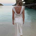 Cleo Draperet Top + Maxi Nederdel - Beige - ByStenholt.dk