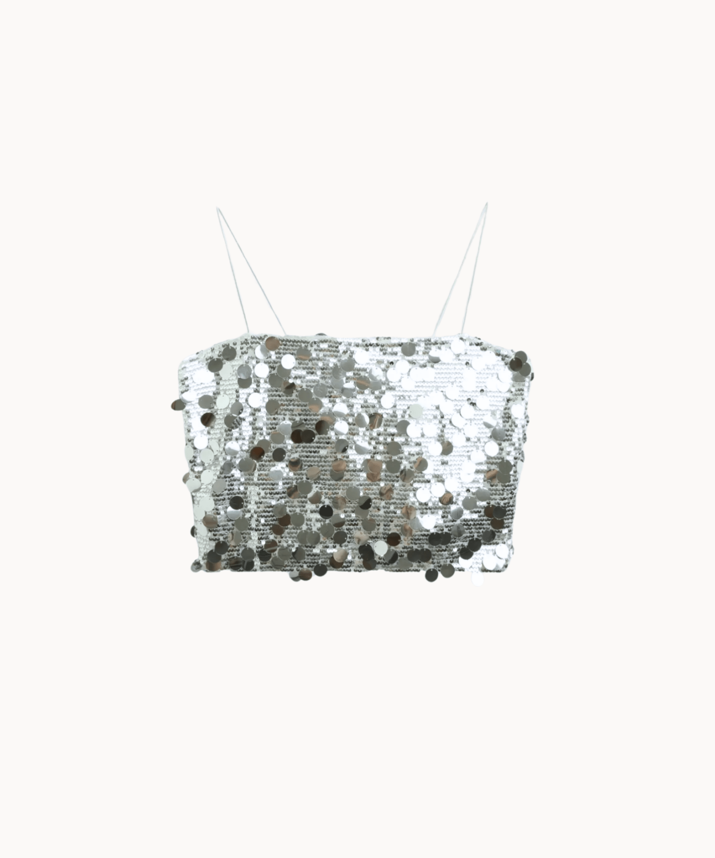 Dream Paillet Bandeau Top - Sølv - ByStenholt.dk
