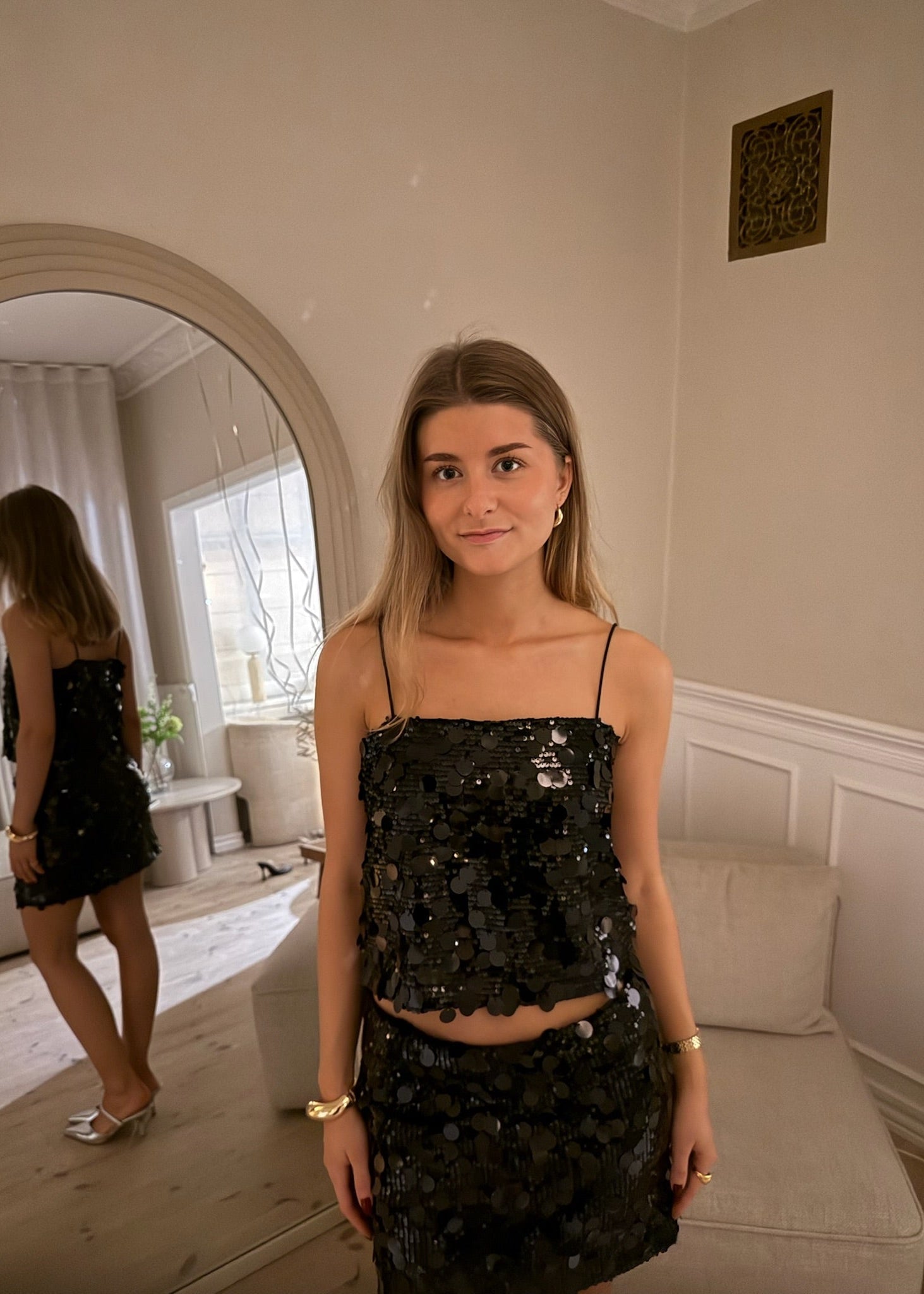 Dream Paillet Bandeau Top - Sort - ByStenholt.dk