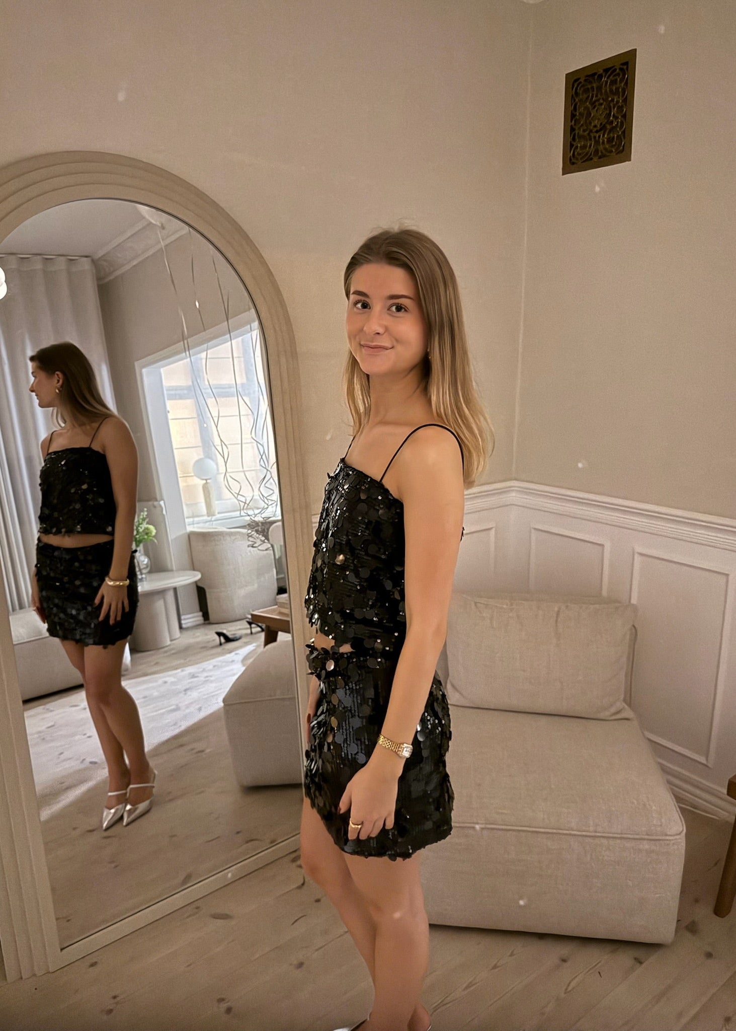 Dream Paillet Bandeau Top - Sort - ByStenholt.dk