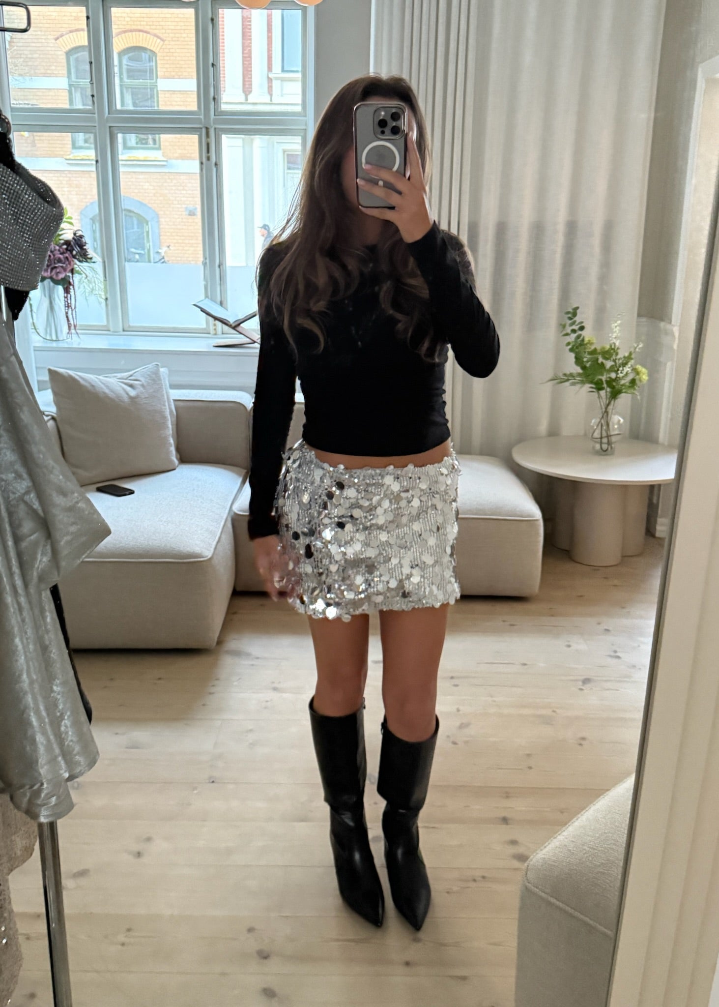 Dream Paillet Nederdel - Sølv - ByStenholt.dk