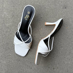 Ebba Sandaler med Hæl - Hvid - ByStenholt.dk