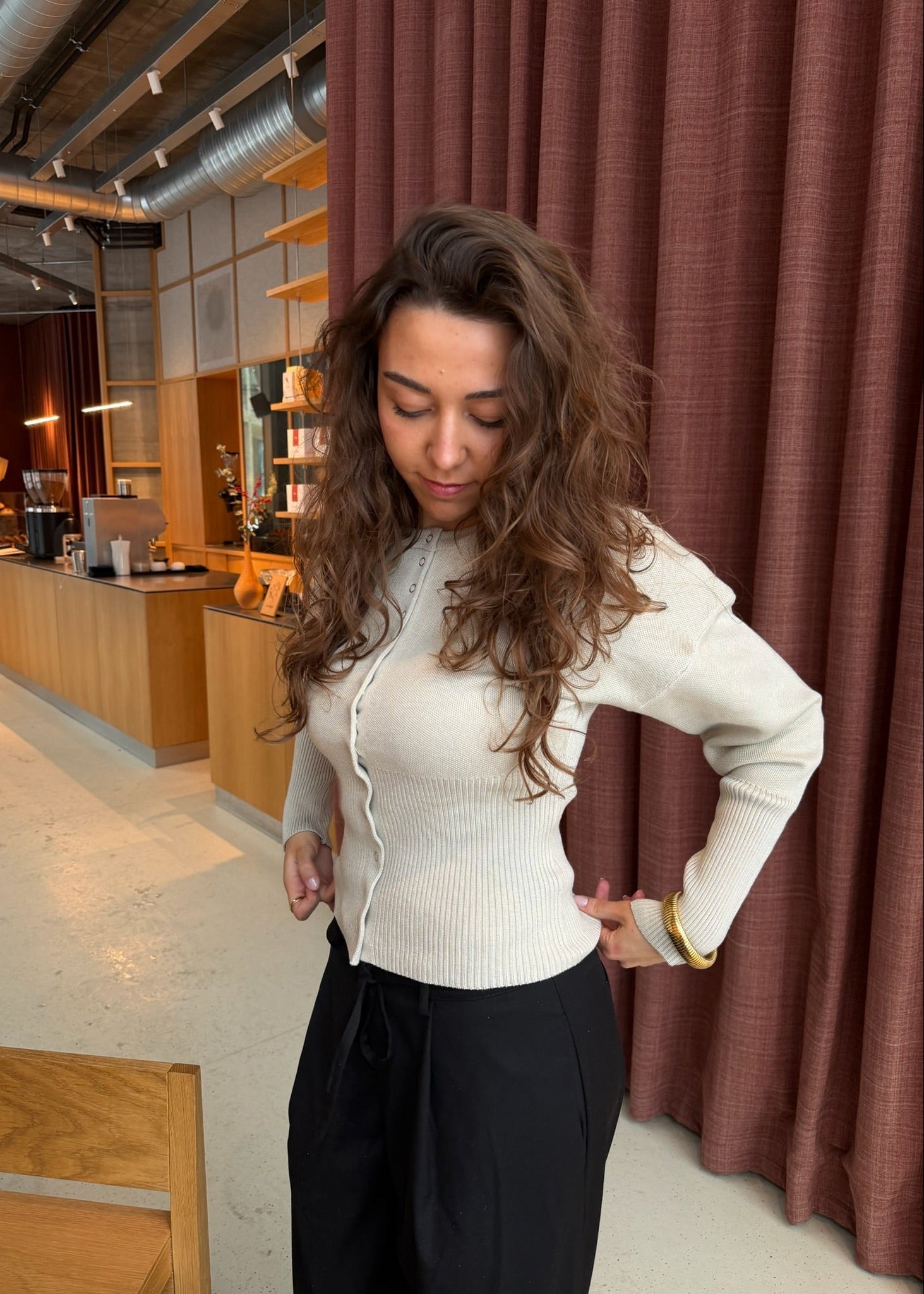 Eline Fitted Cardigan - Taupe - ByStenholt.dk