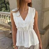 Elinor Top - Hvid - ByStenholt.dk