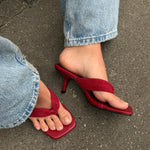Ely Sandaler med Hæl - Rød - ByStenholt.dk