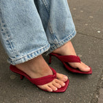 Ely Sandaler med Hæl - Rød - ByStenholt.dk