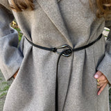 Emma Lang Coat med bælte - Beige - ByStenholt.dk