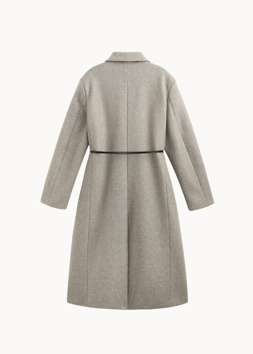 Emma Lang Coat med bælte - Beige - ByStenholt.dk