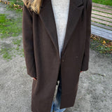 Emma Lang Coat med bælte - Brun - ByStenholt.dk