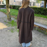 Emma Lang Coat med bælte - Brun - ByStenholt.dk