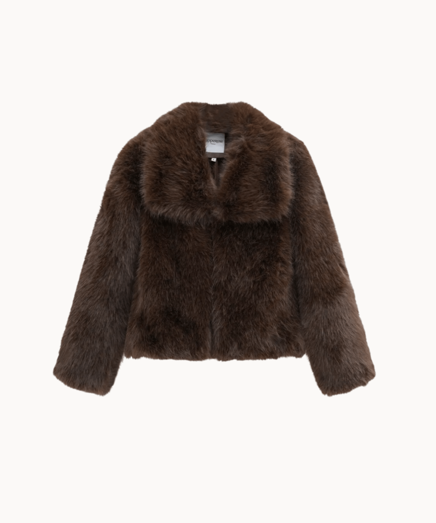 Faux Fur Kort Jakke - Mørkebrun - ByStenholt.dk