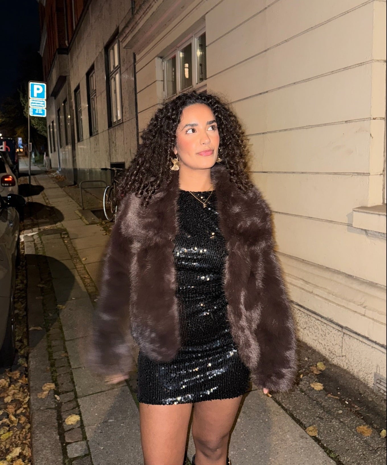 Faux Fur Kort Jakke - Mørkebrun - ByStenholt.dk