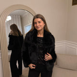 Faux Fur Kort Jakke - Sort - ByStenholt.dk