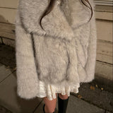 Faux Fur Kort Jakke - Taupe - ByStenholt.dk