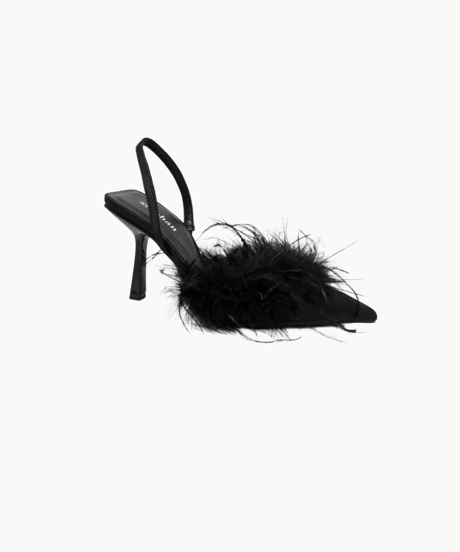 Feather Slingback Pumps - Sort - ByStenholt.dk