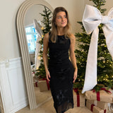 Floral Midi Kjole - Sort - ByStenholt.dk