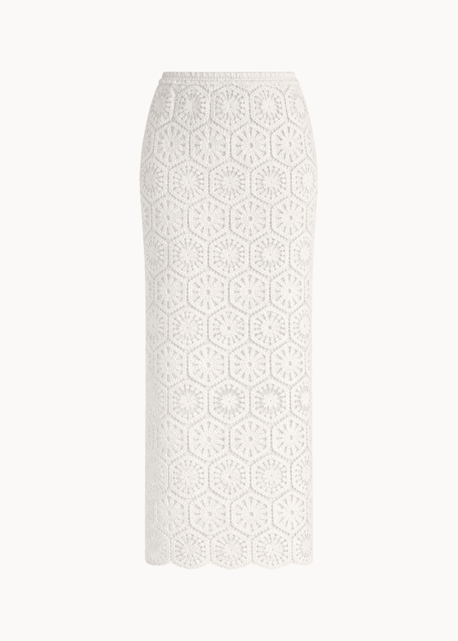 Hæklet Maxi Nederdel - Hvid - ByStenholt.dk