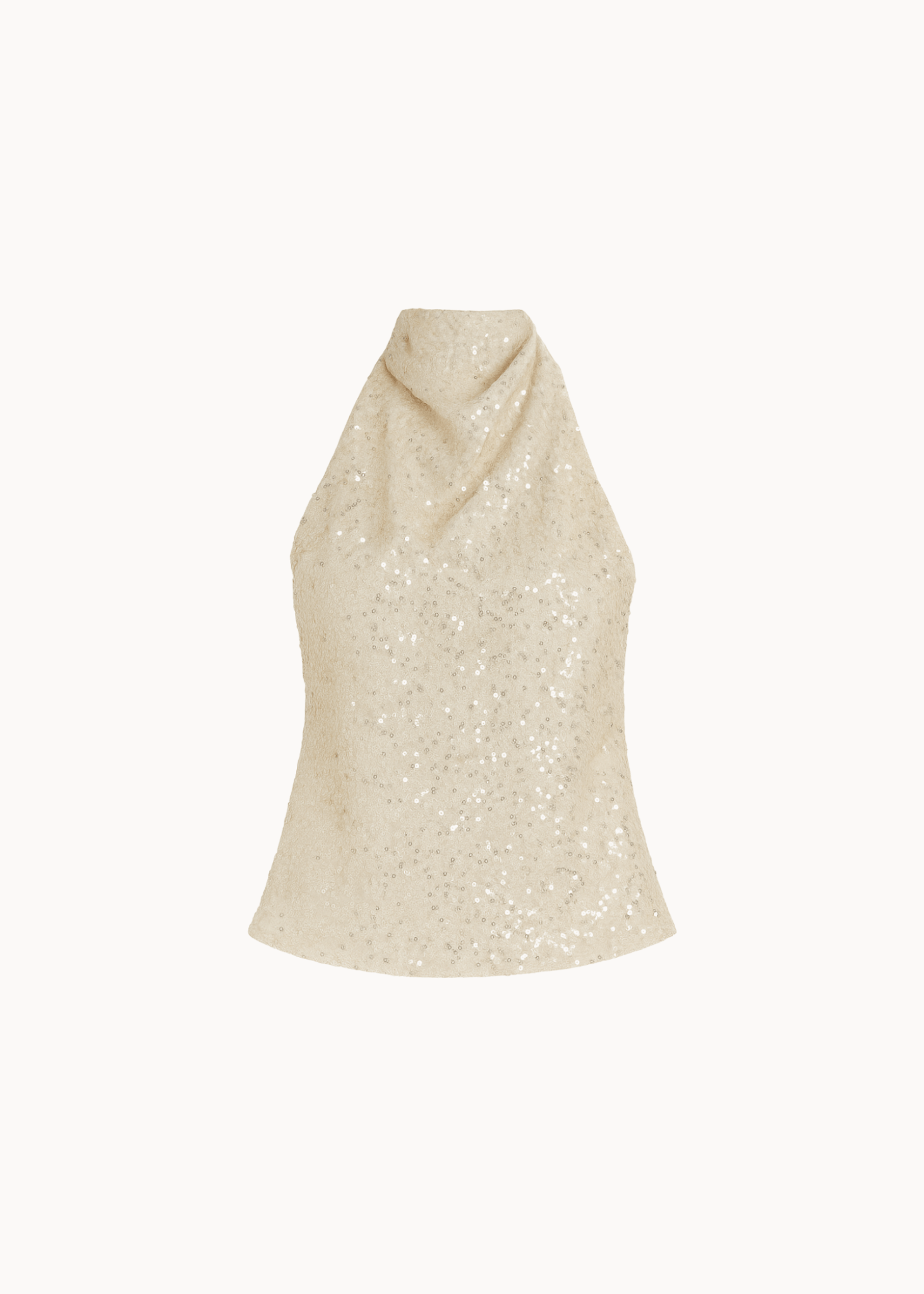 Halterneck Paillet Top - Creme - ByStenholt.dk
