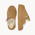 Hjemmesko med Pels Plateau - Camel - ByStenholt.dk