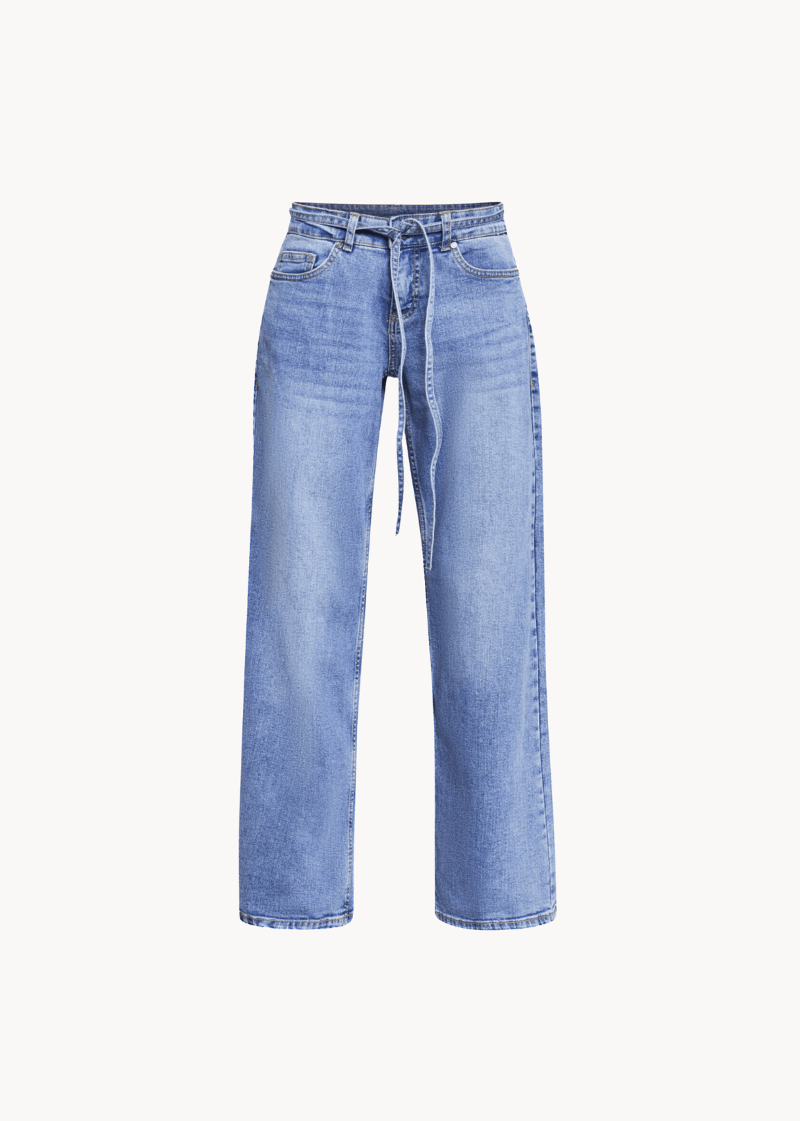 Jeans med bindebånd - Blå - ByStenholt.dk