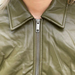 Læder Bomberjakke - Grøn - ByStenholt.dk