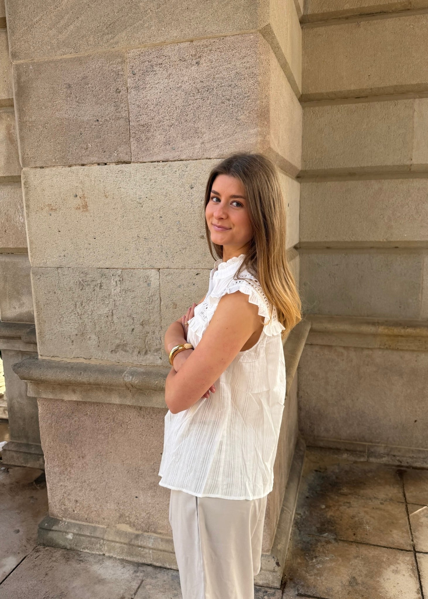 Laila Top - Hvid - ByStenholt.dk