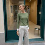 Langærmet Lag på Lag Bluse - Grøn - ByStenholt.dk