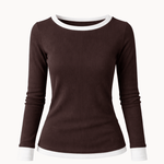 Langærmet Lag på Lag Bluse - Mørkebrun - ByStenholt.dk