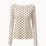 Langærmet Polka Bluse - Creme - ByStenholt.dk